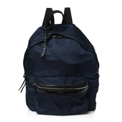 SAINT LAURENT SMALL FOLD-UP BACKPACK BELT BAG NAVY NYLON CITY