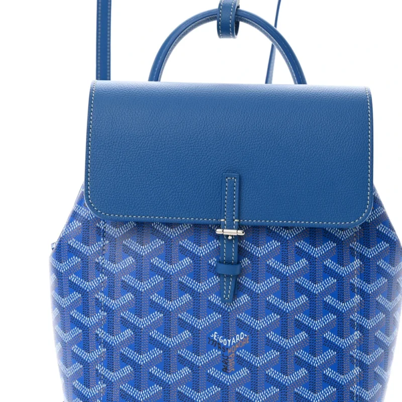 GOYARD MINI ALPIN BACKPACK SKY BLUE GOYARDINE CANVAS SILVER HARDWARE - Image 8