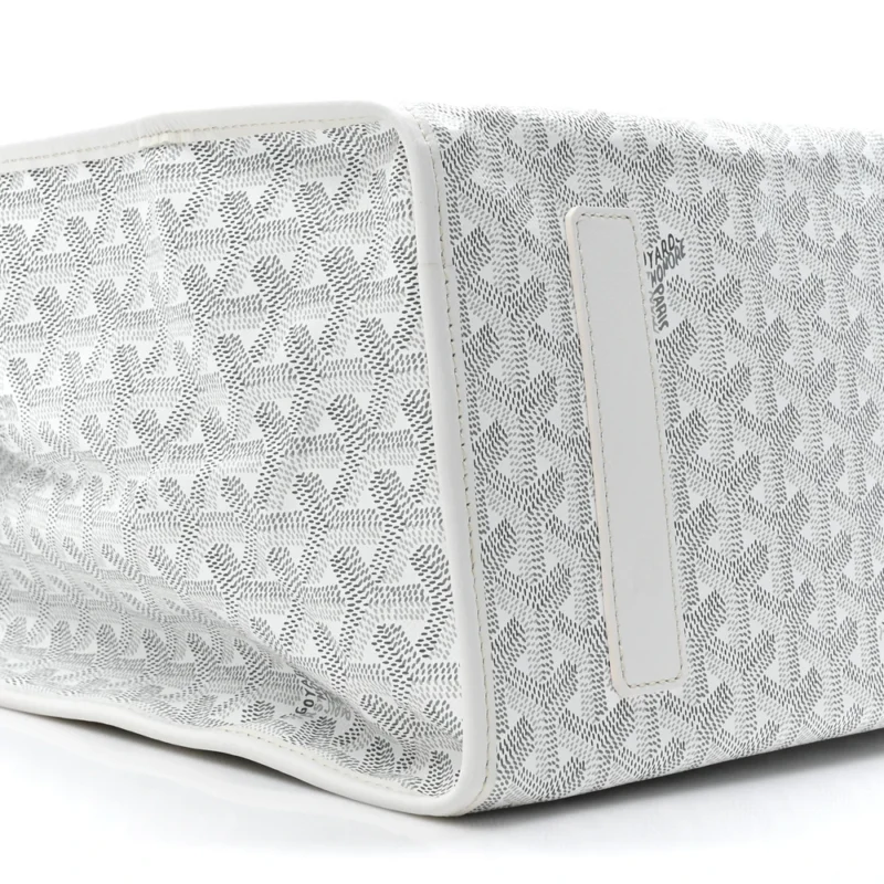 GOYARD SAINT LEGER SOFT BRIEFCASE BACKPACK MM WHITE GOYARDINE CANVAS SILVER HARDWARE - Image 5