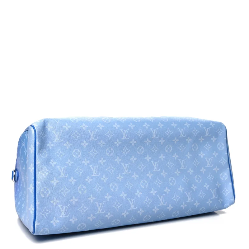 LOUIS VUITTON CLOUDS KEEPALL BANDOULI??RE 50 BLUE MONOGRAM CANVAS SILVER HARDWARE - Image 6