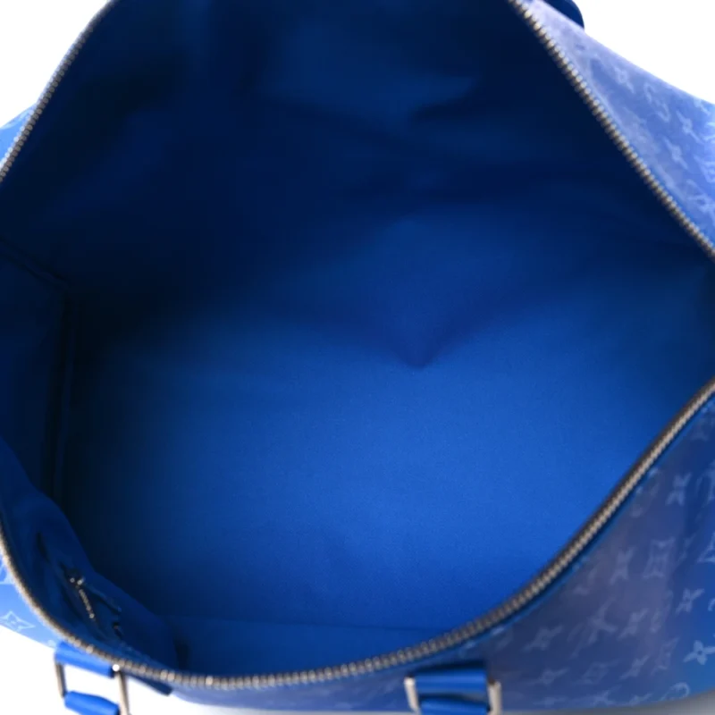 LOUIS VUITTON CLOUDS KEEPALL BANDOULI??RE 50 BLUE MONOGRAM CANVAS SILVER HARDWARE - Image 7