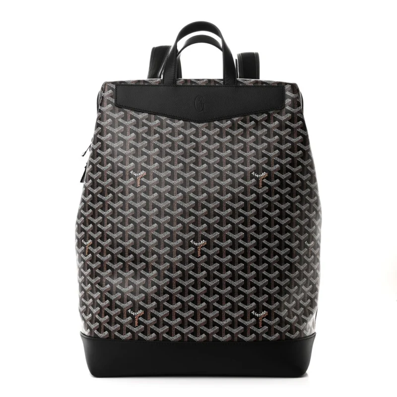 GOYARD CISALPIN BACKPACK MM BLACK GOYARDINE CANVAS & CALFSKIN LEATHER