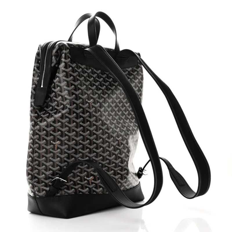 GOYARD CISALPIN BACKPACK MM BLACK GOYARDINE CANVAS & CALFSKIN LEATHER - Image 3