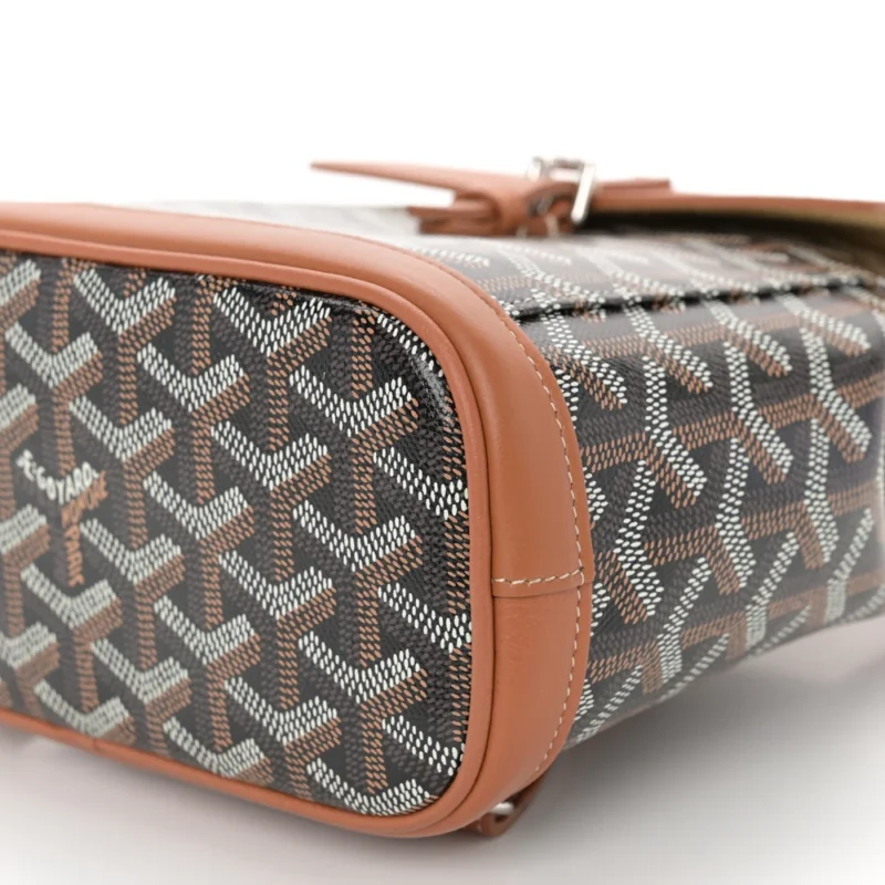 GOYARD MINI ALPIN BACKPACK BLACK/GOLD GOYARDINE CANVAS & CALFSKIN LEATHER SILVER HARDWARE - Image 5