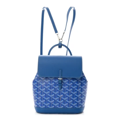 GOYARD MINI ALPIN BACKPACK SKY BLUE GOYARDINE CANVAS SILVER HARDWARE