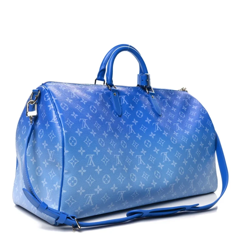 LOUIS VUITTON CLOUDS KEEPALL BANDOULI??RE 50 BLUE MONOGRAM CANVAS SILVER HARDWARE - Image 3