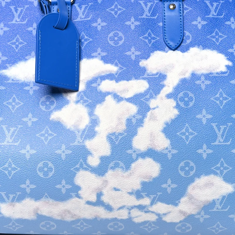 LOUIS VUITTON CLOUDS KEEPALL BANDOULI??RE 50 BLUE MONOGRAM CANVAS SILVER HARDWARE - Image 8