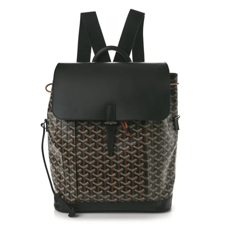 GOYARD ALPIN BACKPACK MM BLACK GOYARDINE CANVAS