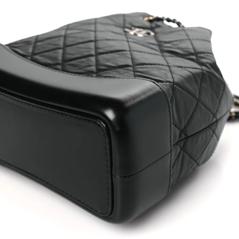 CHANEL GABRIELLE BACKPACK SMALL BLACK QUILTED AGED CALFSKIN LEATHER MIXED METAL HARDWARE - Image 5