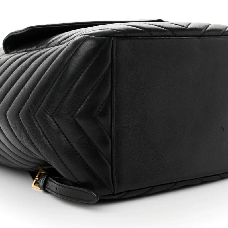 SAINT LAURENT MEDIUM JOE BACKPACK BLACK MONOGRAM LAMBSKIN MATELASSE LEATHER GOLD HARDWARE - Image 4