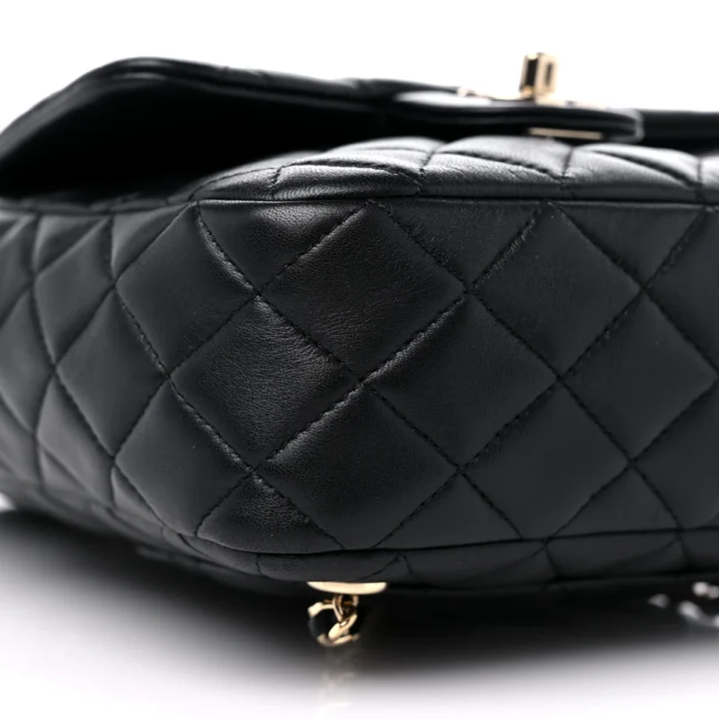 CHANEL IN SEOUL BACKPACK SMALL BLACK QUILTED LAMBSKIN LEATHER LIGHT GOLD HARDWARE - Image 4