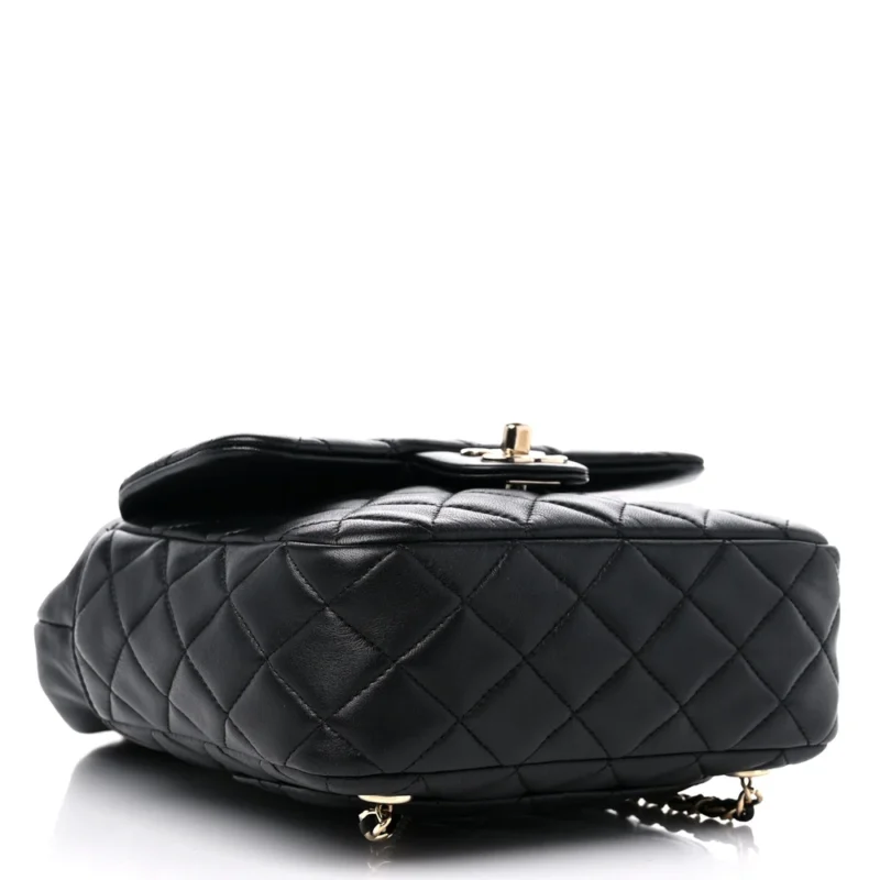 CHANEL IN SEOUL BACKPACK SMALL BLACK QUILTED LAMBSKIN LEATHER LIGHT GOLD HARDWARE - Image 6