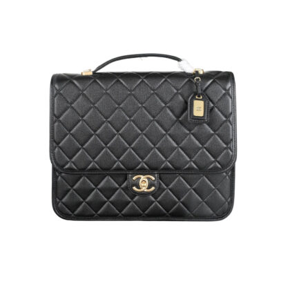 CHANEL BLACK QUILTED CAVIAR LEATHE BACKPACKS