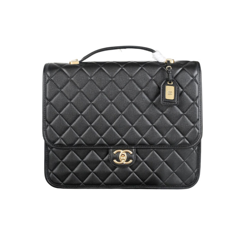 CHANEL BLACK QUILTED CAVIAR LEATHE BACKPACKS