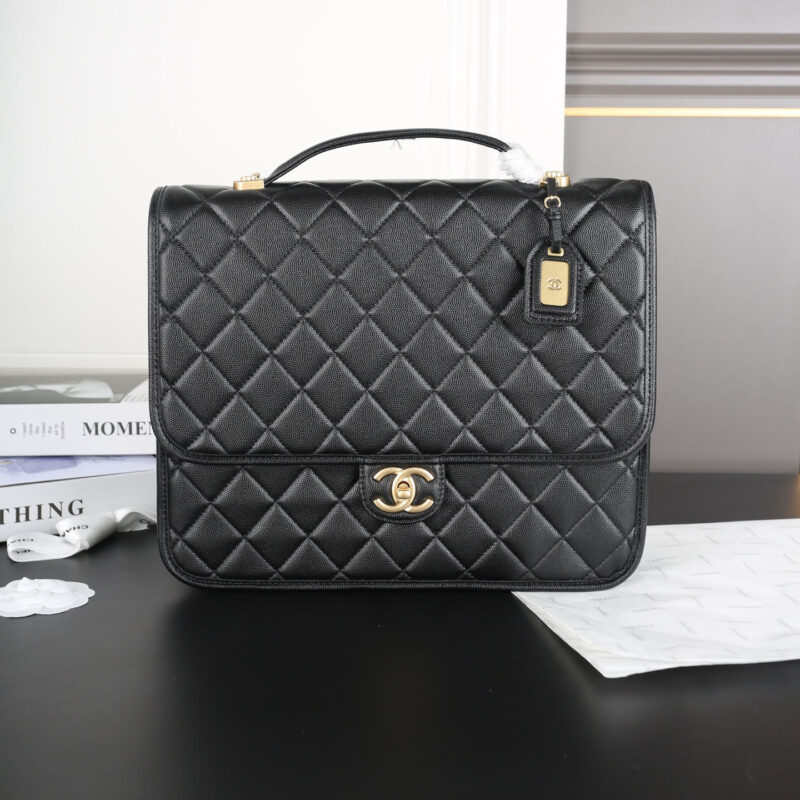 CHANEL BLACK QUILTED CAVIAR LEATHE BACKPACKS - Image 2