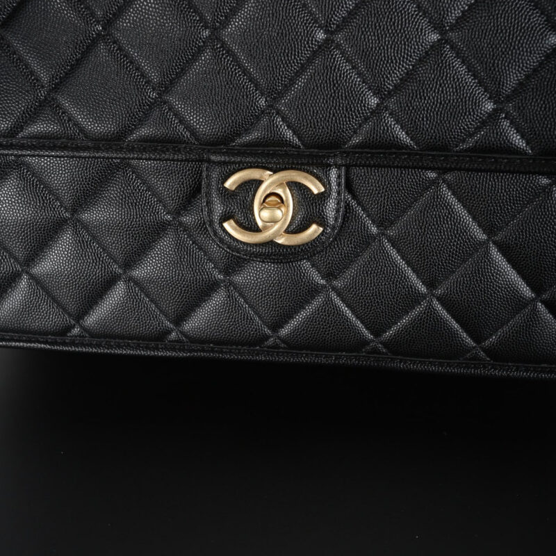 CHANEL BLACK QUILTED CAVIAR LEATHE BACKPACKS - Image 4