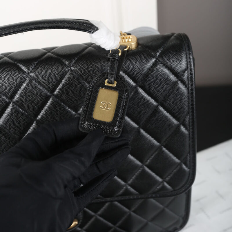 CHANEL BLACK QUILTED CAVIAR LEATHE BACKPACKS - Image 6