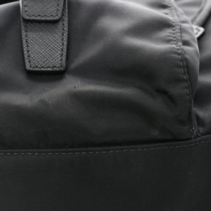 PRADA MEDIUM BACKPACK BLACK RE-NYLON & SAFFIANO LEATHER SILVER HARDWARE - Image 9