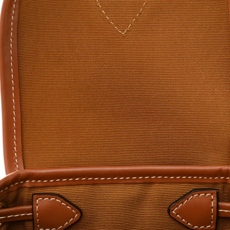 CELINE MINI FOLCO BACKPACK WHITE TRIOMPHE CANVAS & CALFSKIN LEATHER GOLD HARDWARE - Image 9