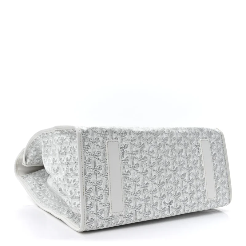 GOYARD SAINT LEGER SOFT BRIEFCASE BACKPACK MM WHITE GOYARDINE CANVAS SILVER HARDWARE - Image 6