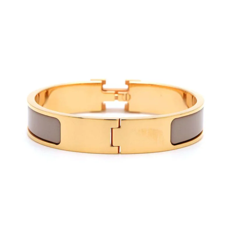 HERMES CLIC CRACK SIZE PM MARONG RASSEH700001F GOLD PLATED ENAMEL - Image 3