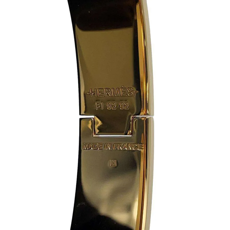 HERMES CLIC CRACK SIZE PM MARONG RASSEH700001F GOLD PLATED ENAMEL - Image 8