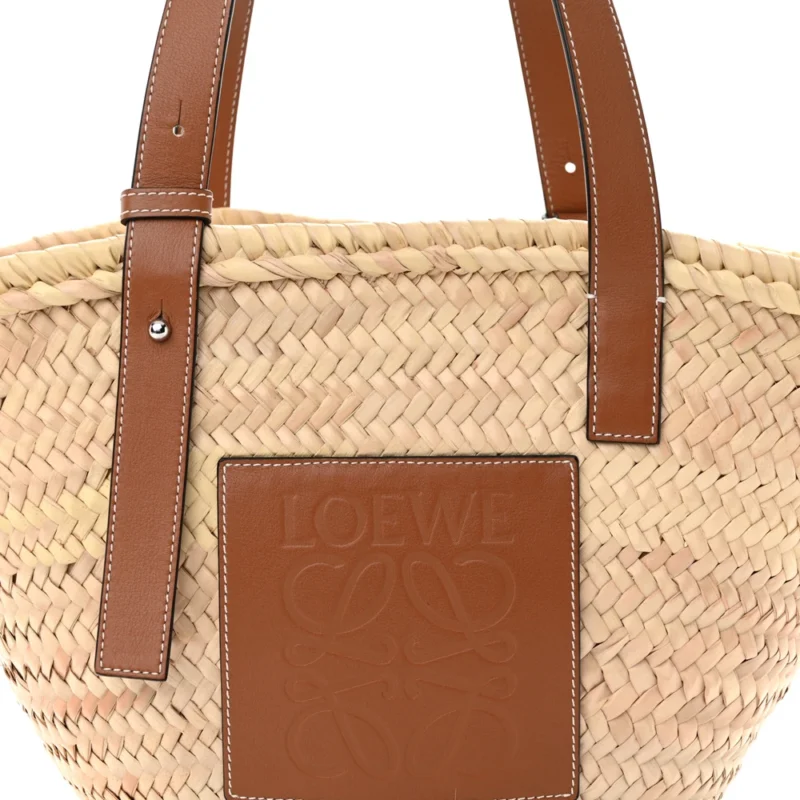 LOEWE BASKET TOTE BAG SMALL NATURAL/TAN RAFFIA - Image 8