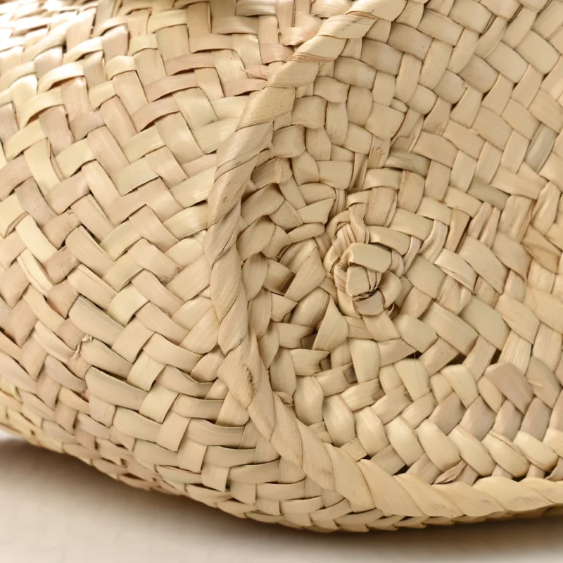 LOEWE BASKET TOTE BAG SMALL NATURAL/WHITE RAFFIA & CALFSKIN LEATHER - Image 4