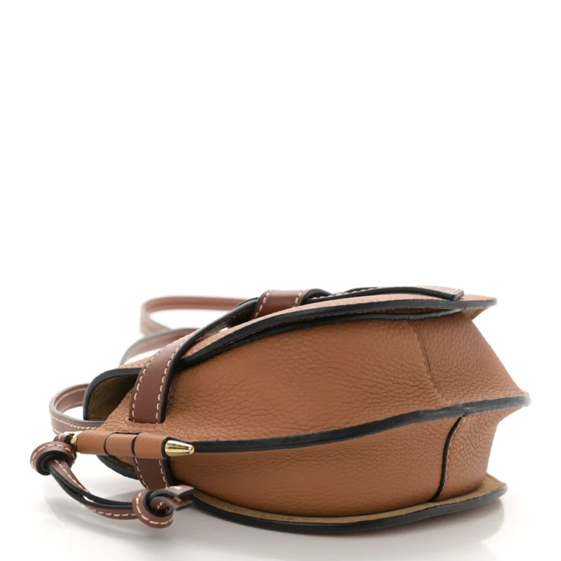 LOEWE GATE CROSSBODY BAG MINI CARAMEL PECAN GRAINED CALFSKIN LEATHER - Image 6