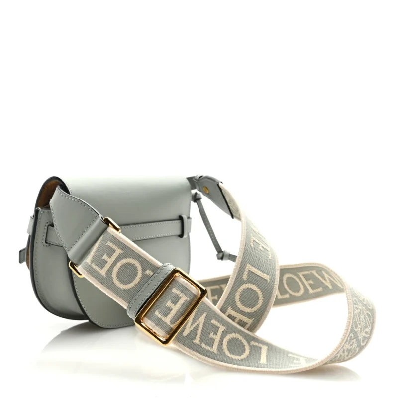 LOEWE GATE DUAL BAG MINI ASH GREY JACQUARD CALFSKIN LEATHER - Image 3