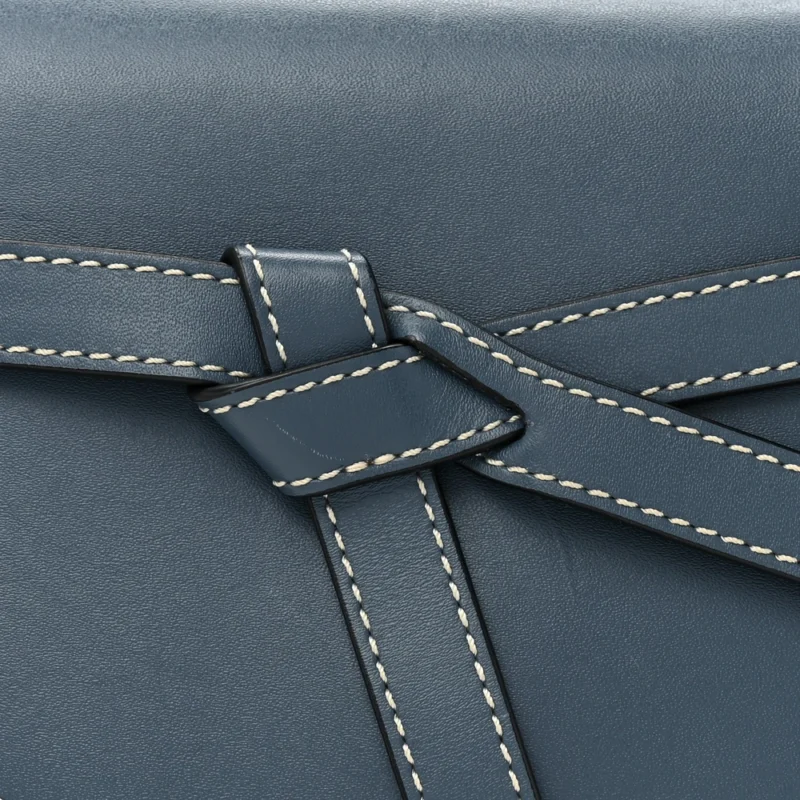 LOEWE GATE BELT BAG MINI STEEL BLUE CALFSKIN LEATHER - Image 8