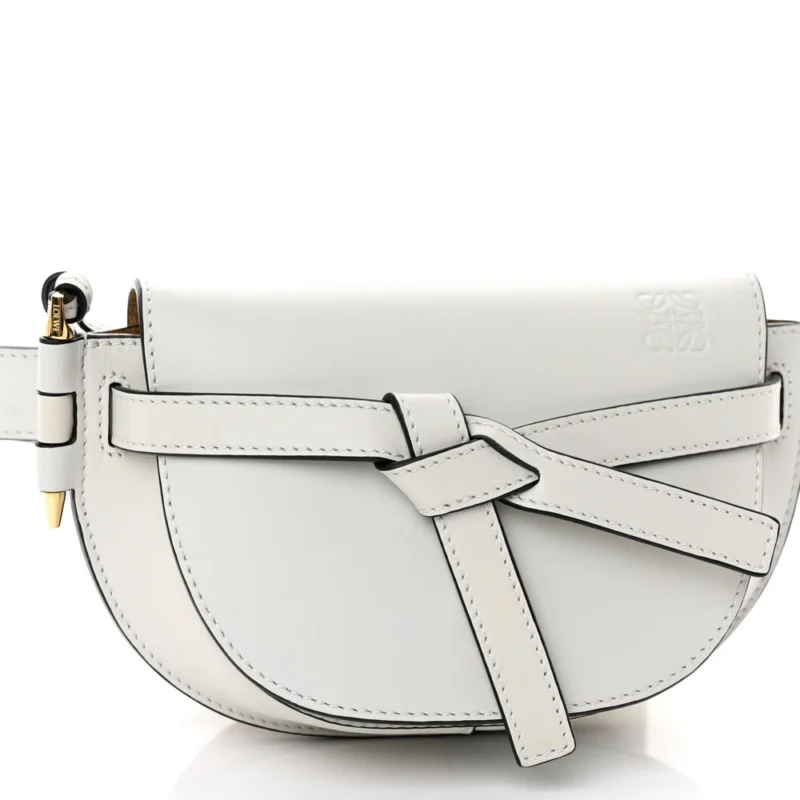 LOEWE GATE BELT BAG MINI KAOLIN CALFSKIN LEATHER GOLD HARDWARE - Image 8