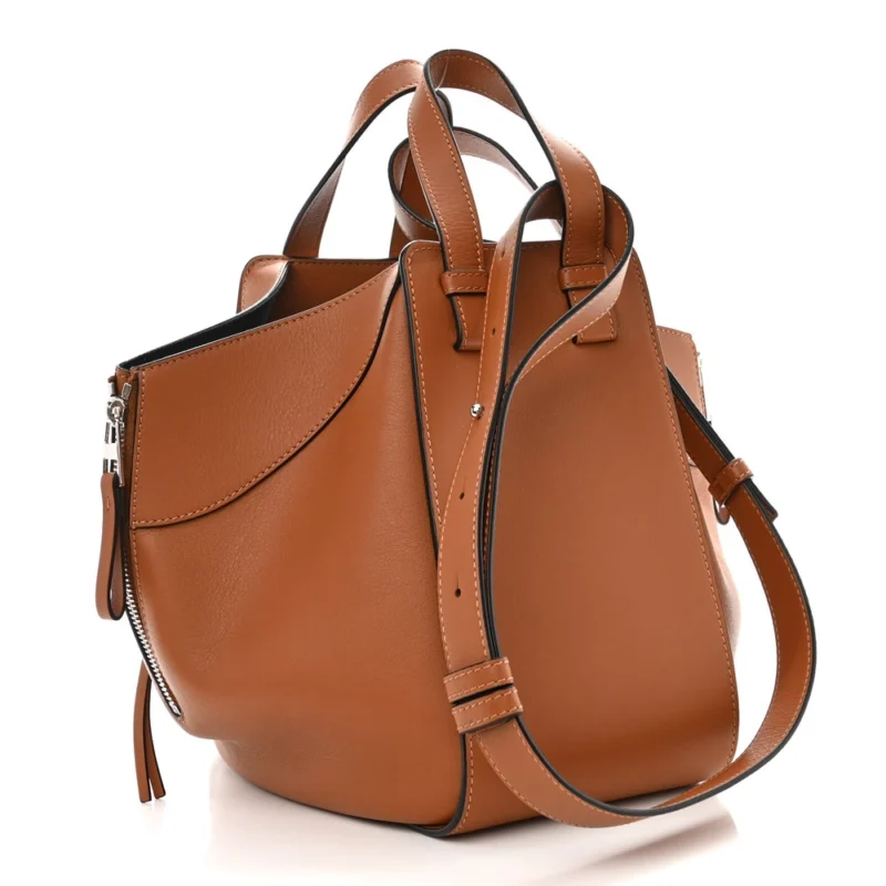 LOEWE HAMMOCK SHOULDER BAG SMALL TAN CALFSKIN LEATHER SILVER HARDWARE - Image 3