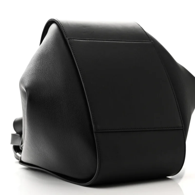 LOEWE HAMMOCK SHOULDER BAG SMALL BLACK CALFSKIN LEATHER SILVER HARDWARE - Image 4