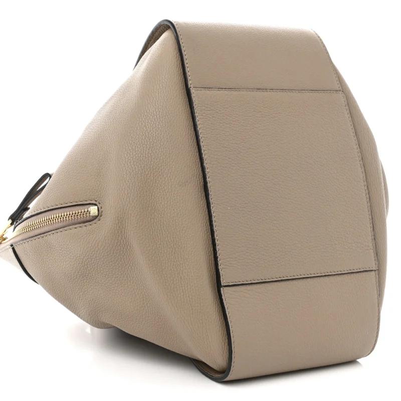 LOEWE HAMMOCK SHOULDER BAG MEDIUM SAND MINK CALFSKIN LEATHER GOLD HARDWARE - Image 4