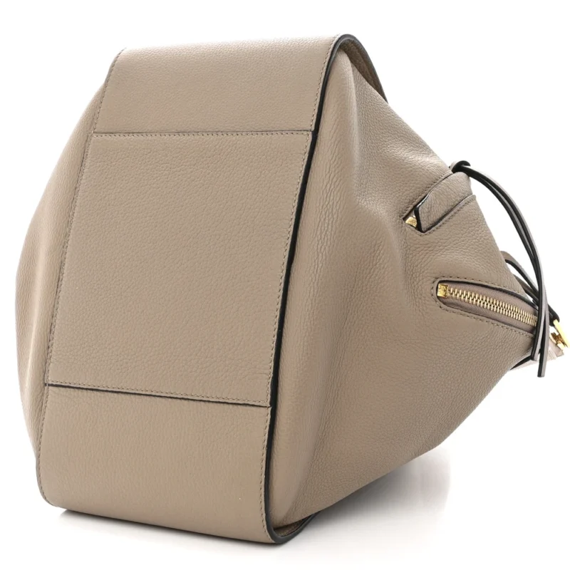 LOEWE HAMMOCK SHOULDER BAG MEDIUM SAND MINK CALFSKIN LEATHER GOLD HARDWARE - Image 5