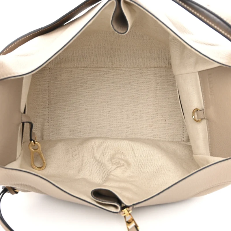 LOEWE HAMMOCK SHOULDER BAG MEDIUM SAND MINK CALFSKIN LEATHER GOLD HARDWARE - Image 7