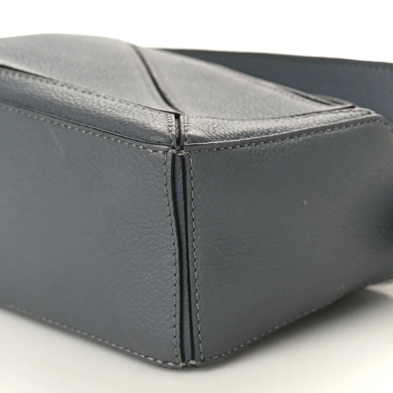 LOEWE PUZZLE EDGE BAG MINI GUNMETAL SOFT GRAINED CALFSKIN LEATHER - Image 5