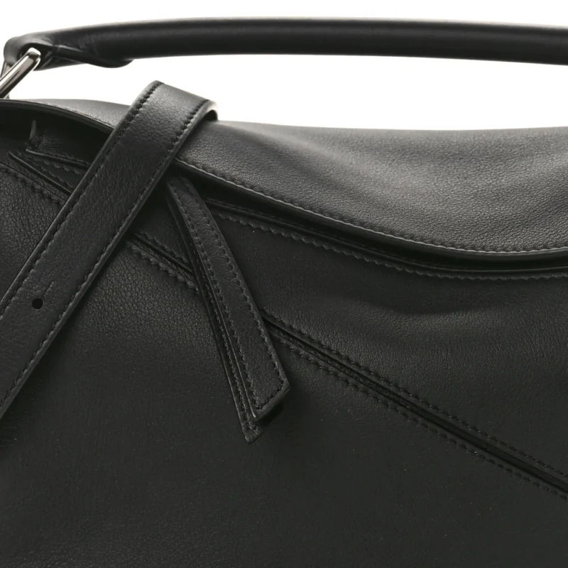 LOEWE PUZZLE BAG SMALL BLACK CALFSKIN LEATHER - Image 8