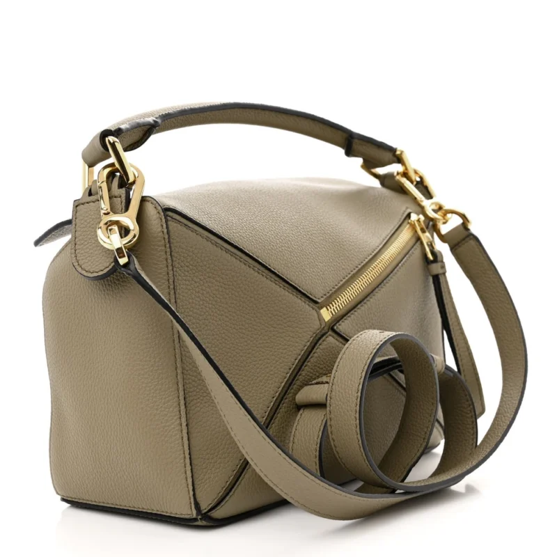 LOEWE PUZZLE BAG SMALL ARTICHOKE GREEN CALFSKIN LEATHER - Image 3