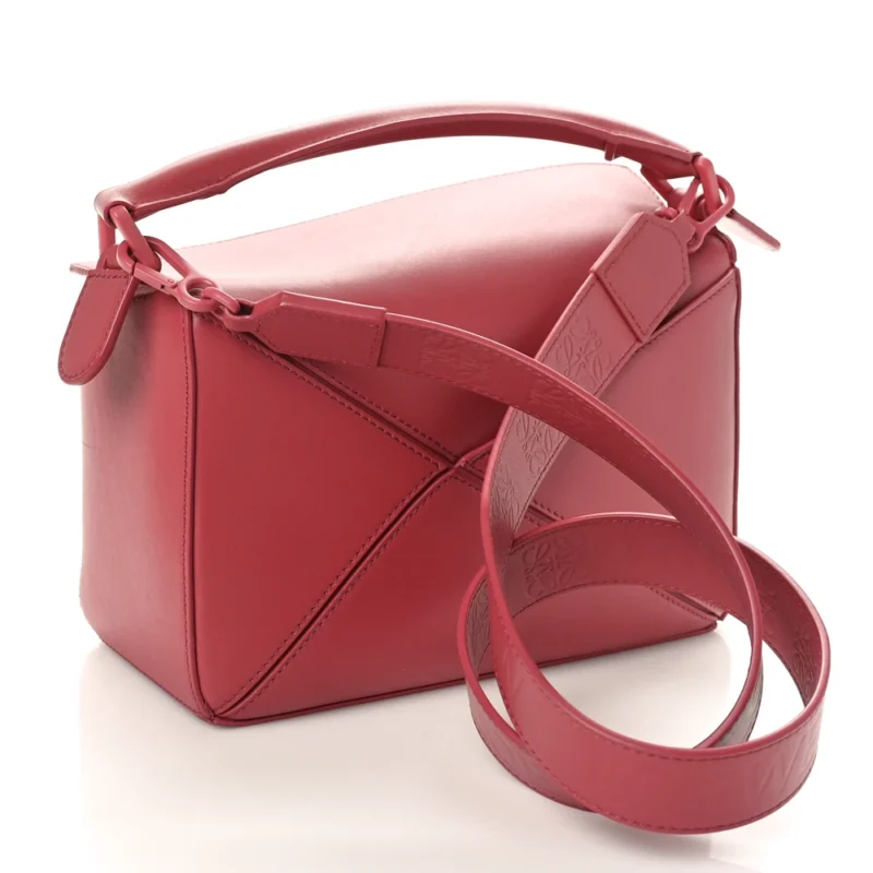 LOEWE PUZZLE BAG SMALL PLUMROSE SATIN CALFSKIN LEATHER INCOGNITO HARDWARE - Image 3