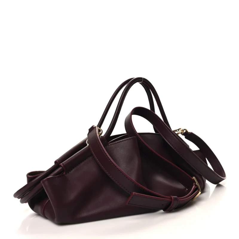 LOEWE PASEO BAG SMALL BURGUNDY SHINY NAPPA CALFSKIN LEATHER - Image 3