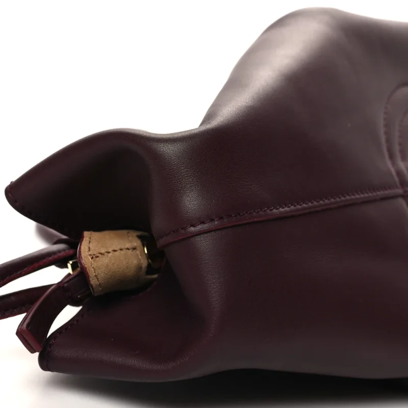 LOEWE PASEO BAG SMALL BURGUNDY SHINY NAPPA CALFSKIN LEATHER - Image 4