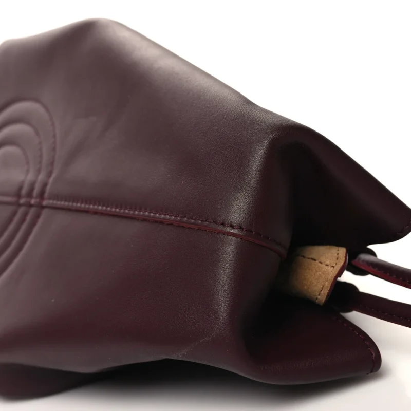 LOEWE PASEO BAG SMALL BURGUNDY SHINY NAPPA CALFSKIN LEATHER - Image 5