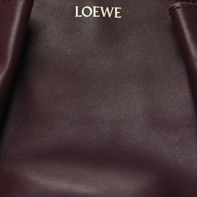 LOEWE PASEO BAG SMALL BURGUNDY SHINY NAPPA CALFSKIN LEATHER - Image 8