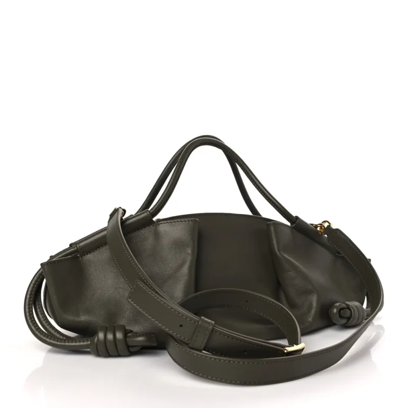 LOEWE PASEO BAG SMALL DARK KHAKI GREEN SHINY NAPPA CALFSKIN LEATHER - Image 3