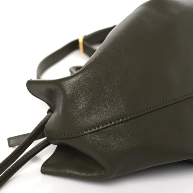 LOEWE PASEO BAG SMALL DARK KHAKI GREEN SHINY NAPPA CALFSKIN LEATHER - Image 4