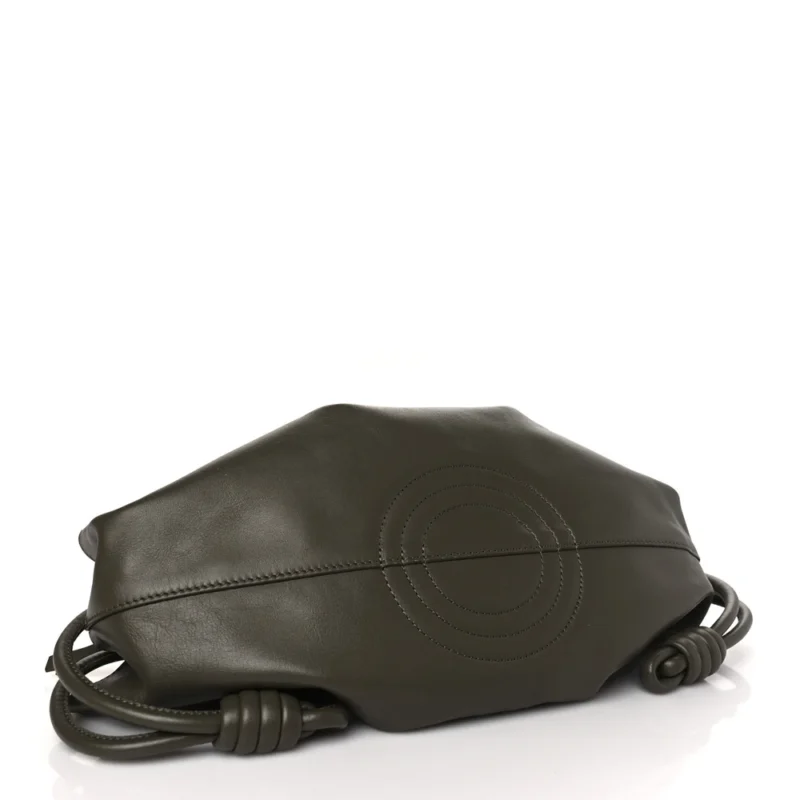 LOEWE PASEO BAG SMALL DARK KHAKI GREEN SHINY NAPPA CALFSKIN LEATHER - Image 6