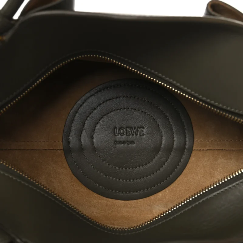 LOEWE PASEO BAG SMALL DARK KHAKI GREEN SHINY NAPPA CALFSKIN LEATHER - Image 7