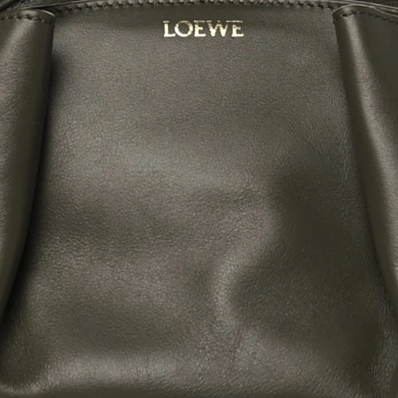 LOEWE PASEO BAG SMALL DARK KHAKI GREEN SHINY NAPPA CALFSKIN LEATHER - Image 8